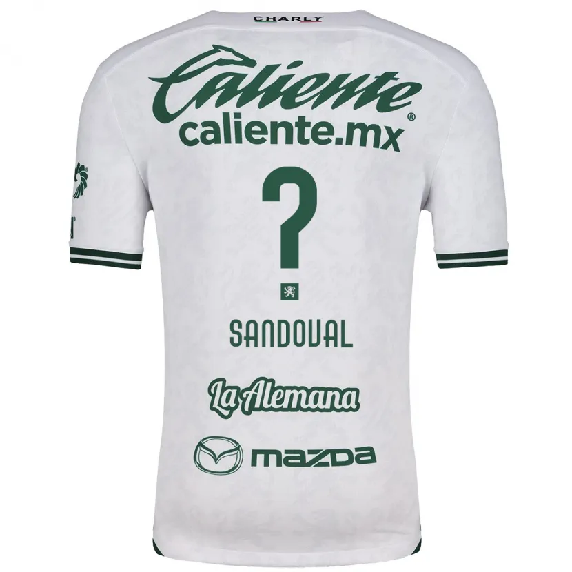 Danxen Uomo Maglia Axel Sandoval #0 Bianco Verde Kit Gara Away 2024/25 Maglietta