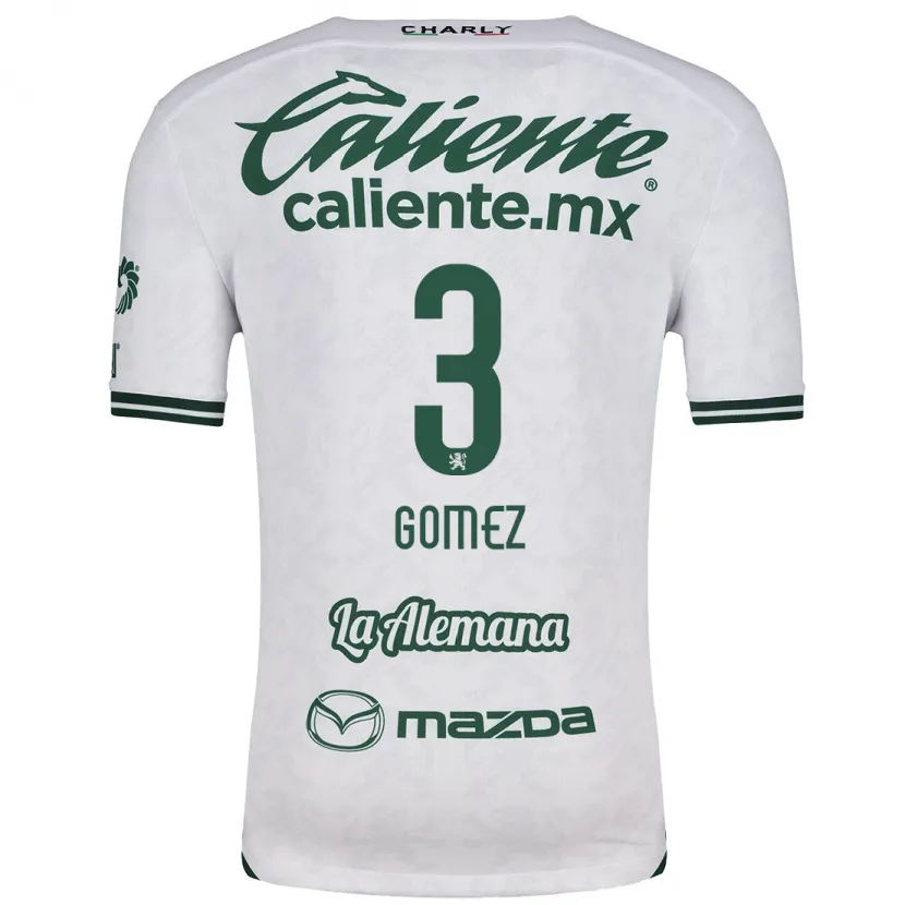 Danxen Uomo Maglia Karen Gómez #3 Bianco Verde Kit Gara Away 2024/25 Maglietta