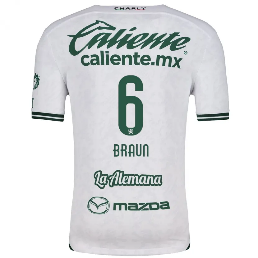 Danxen Uomo Maglia Sophia Braun #6 Bianco Verde Kit Gara Away 2024/25 Maglietta