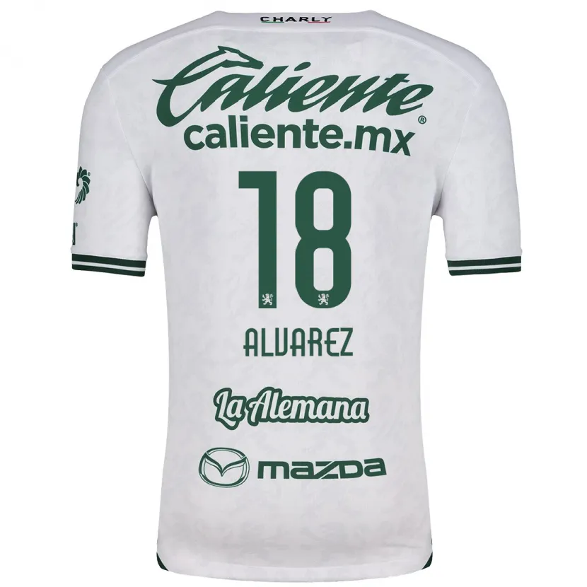 Danxen Uomo Maglia Yazmin Álvarez #18 Bianco Verde Kit Gara Away 2024/25 Maglietta
