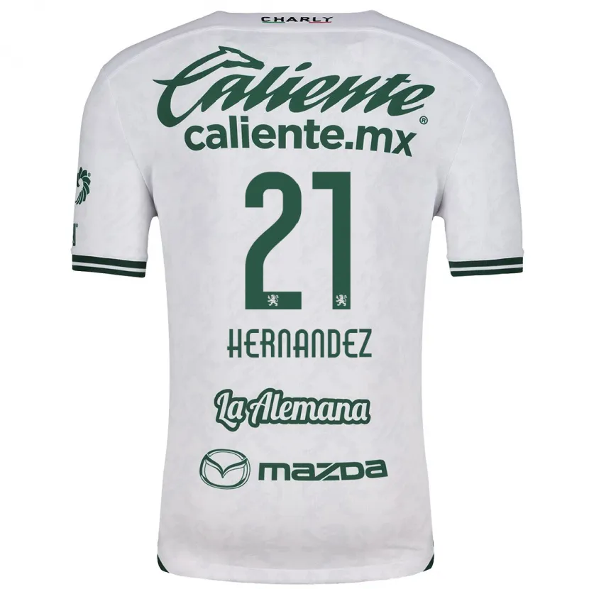 Danxen Uomo Maglia Alexa Hernández #21 Bianco Verde Kit Gara Away 2024/25 Maglietta