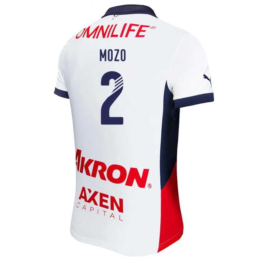 Danxen Uomo Maglia Alan Mozo #2 Bianco Rosso Blu Kit Gara Away 2024/25 Maglietta
