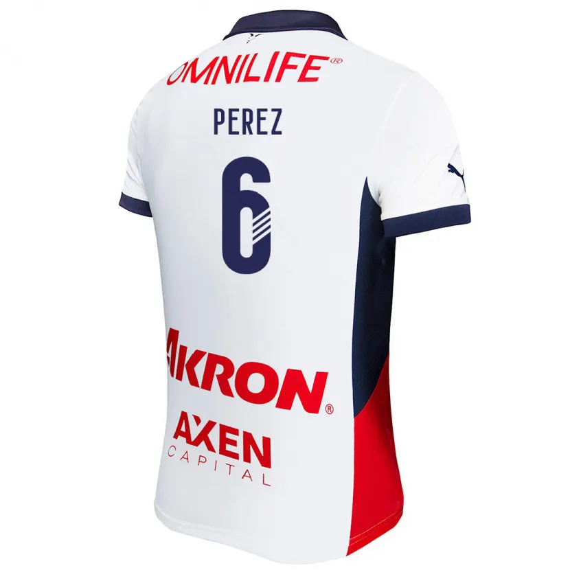 Danxen Uomo Maglia Pável Pérez #6 Bianco Rosso Blu Kit Gara Away 2024/25 Maglietta