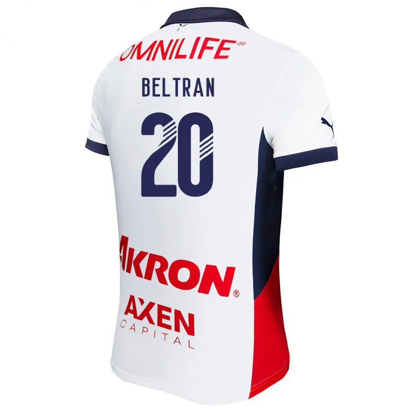 Danxen Uomo Maglia Fernando Beltrán #20 Bianco Rosso Blu Kit Gara Away 2024/25 Maglietta