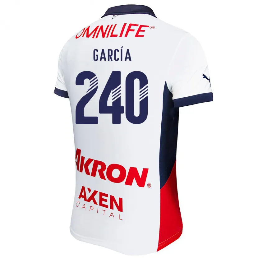 Danxen Uomo Maglia Víctor García #240 Bianco Rosso Blu Kit Gara Away 2024/25 Maglietta