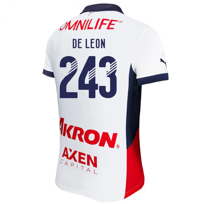 Danxen Uomo Maglia Jared De León #243 Bianco Rosso Blu Kit Gara Away 2024/25 Maglietta