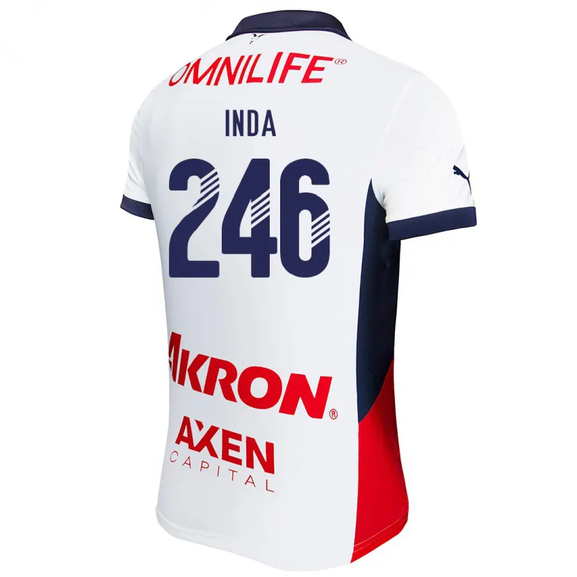 Danxen Uomo Maglia Samir Inda #246 Bianco Rosso Blu Kit Gara Away 2024/25 Maglietta