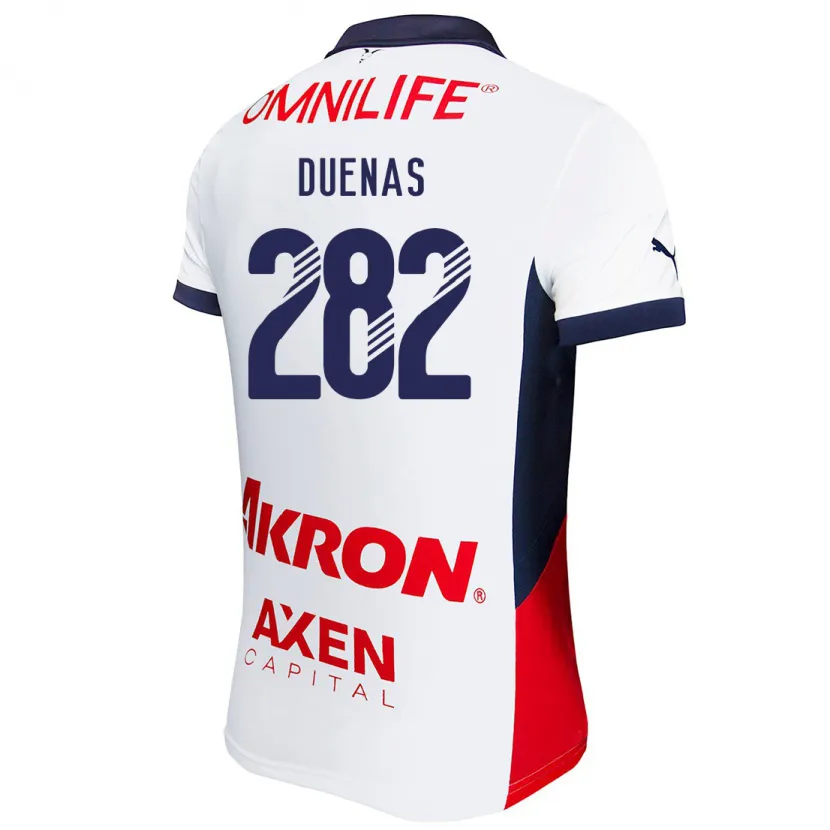 Danxen Uomo Maglia Omar Dueñas #282 Bianco Rosso Blu Kit Gara Away 2024/25 Maglietta