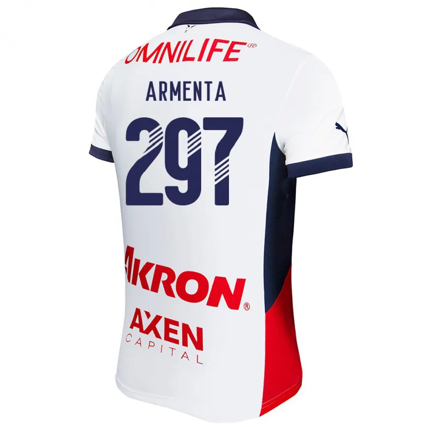 Danxen Uomo Maglia Deibith Armenta #297 Bianco Rosso Blu Kit Gara Away 2024/25 Maglietta