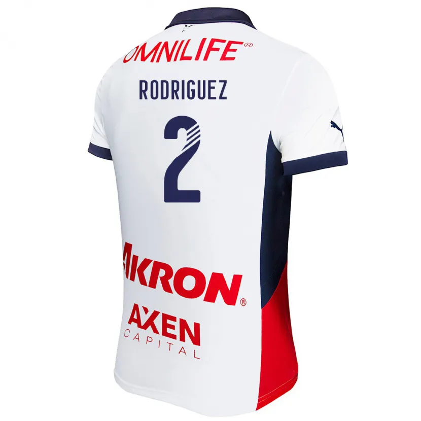 Danxen Uomo Maglia Jaqueline Rodríguez #2 Bianco Rosso Blu Kit Gara Away 2024/25 Maglietta