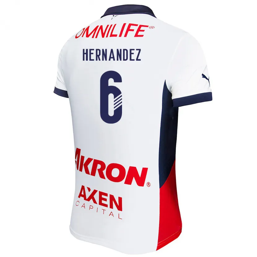 Danxen Uomo Maglia Ana Camila Hernández #6 Bianco Rosso Blu Kit Gara Away 2024/25 Maglietta