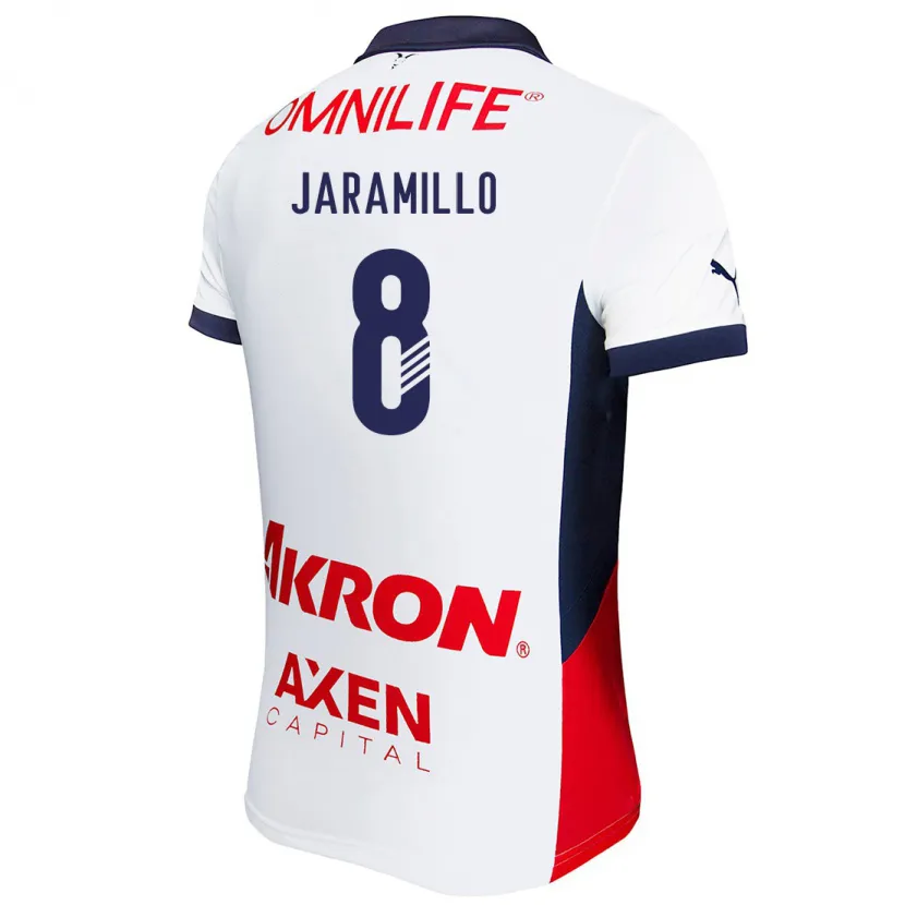 Danxen Uomo Maglia Carolina Jaramillo #8 Bianco Rosso Blu Kit Gara Away 2024/25 Maglietta