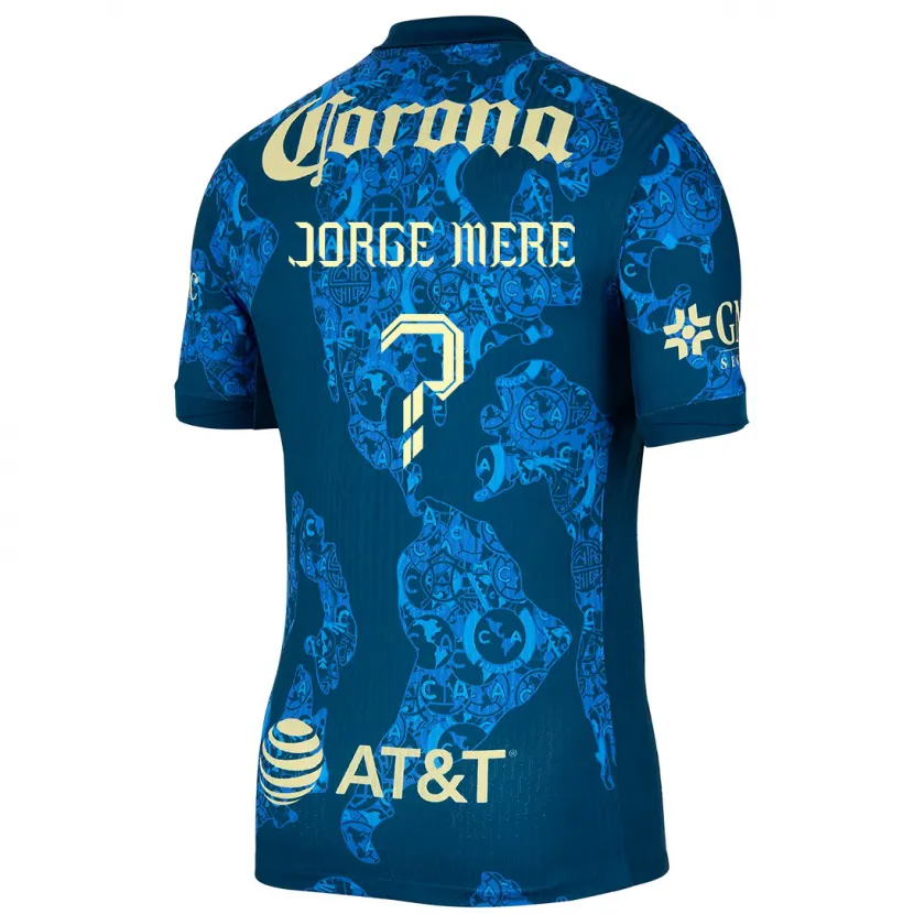 Danxen Uomo Maglia Jorge Meré #0 Blu Giallo Kit Gara Away 2024/25 Maglietta