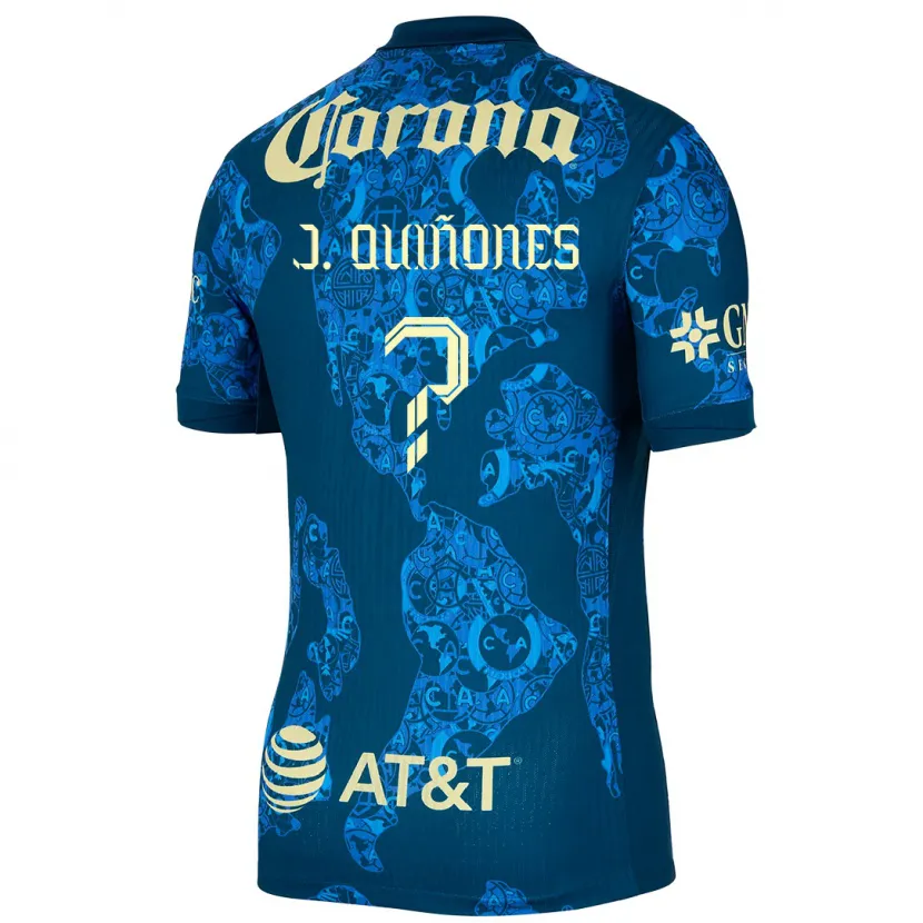 Danxen Uomo Maglia Julián Quiñones #0 Blu Giallo Kit Gara Away 2024/25 Maglietta