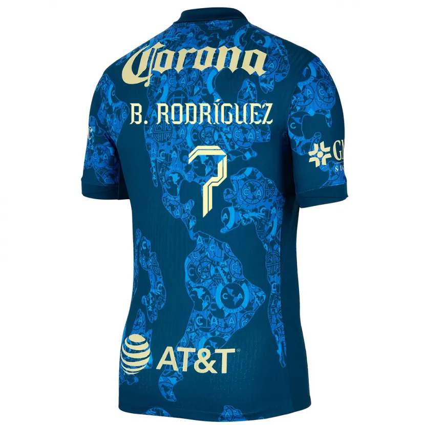 Danxen Uomo Maglia Brian Rodríguez #7 Blu Giallo Kit Gara Away 2024/25 Maglietta