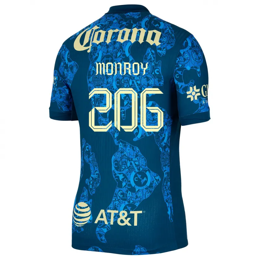 Danxen Uomo Maglia Diego Monroy #206 Blu Giallo Kit Gara Away 2024/25 Maglietta