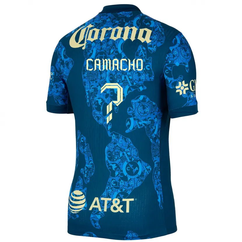 Danxen Uomo Maglia Jorge Camacho #0 Blu Giallo Kit Gara Away 2024/25 Maglietta