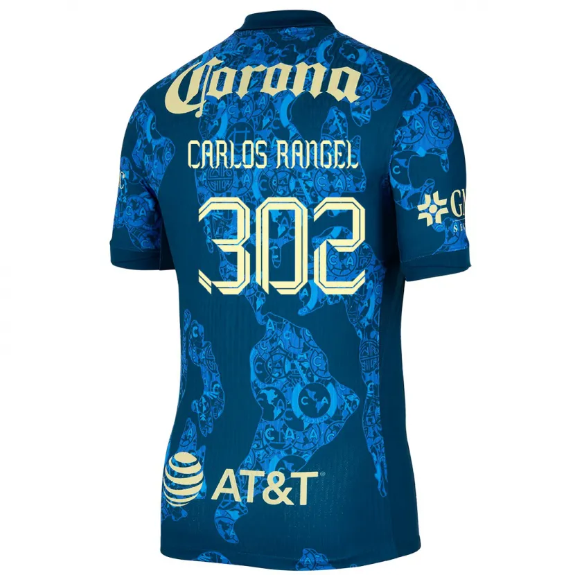 Danxen Uomo Maglia Juan Carlos Rangel #302 Blu Giallo Kit Gara Away 2024/25 Maglietta