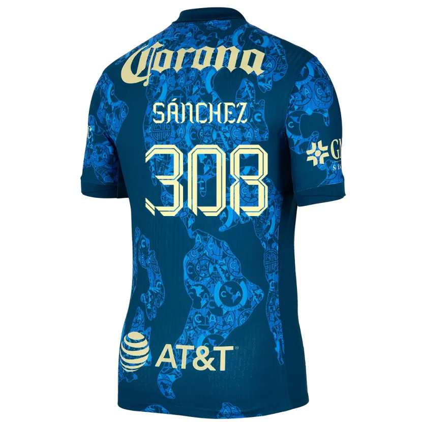 Danxen Uomo Maglia Oswaldo Sánchez #308 Blu Giallo Kit Gara Away 2024/25 Maglietta