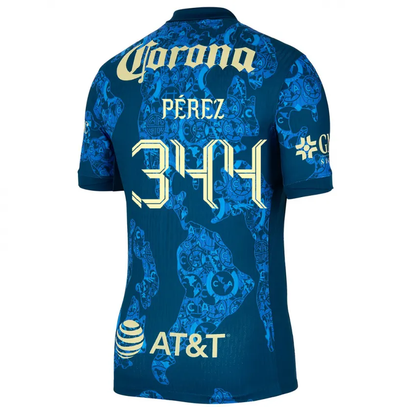 Danxen Uomo Maglia Froylan Pérez #344 Blu Giallo Kit Gara Away 2024/25 Maglietta
