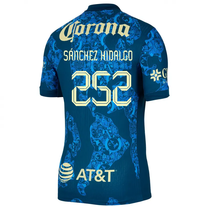 Danxen Uomo Maglia Horacio Sánchez Hidalgo #252 Blu Giallo Kit Gara Away 2024/25 Maglietta