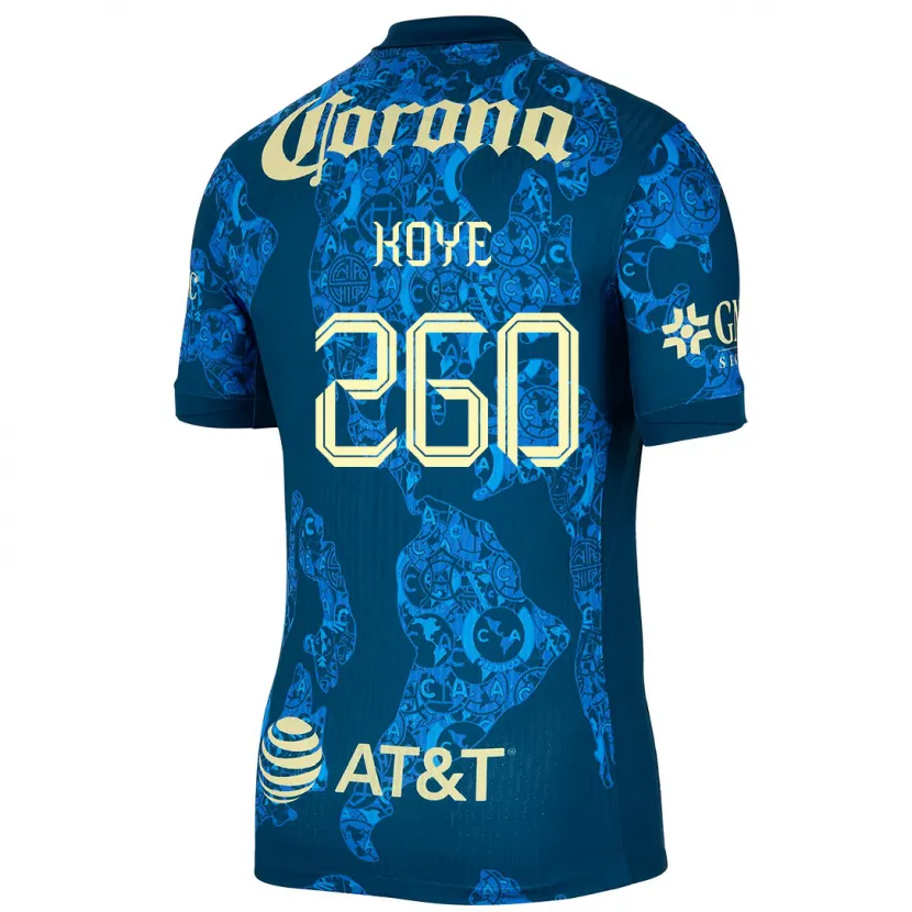 Danxen Uomo Maglia Julián Koye #260 Blu Giallo Kit Gara Away 2024/25 Maglietta