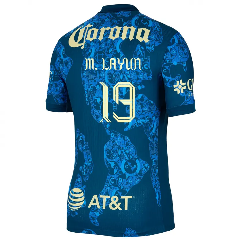 Danxen Uomo Maglia Miguel Layún #19 Blu Giallo Kit Gara Away 2024/25 Maglietta
