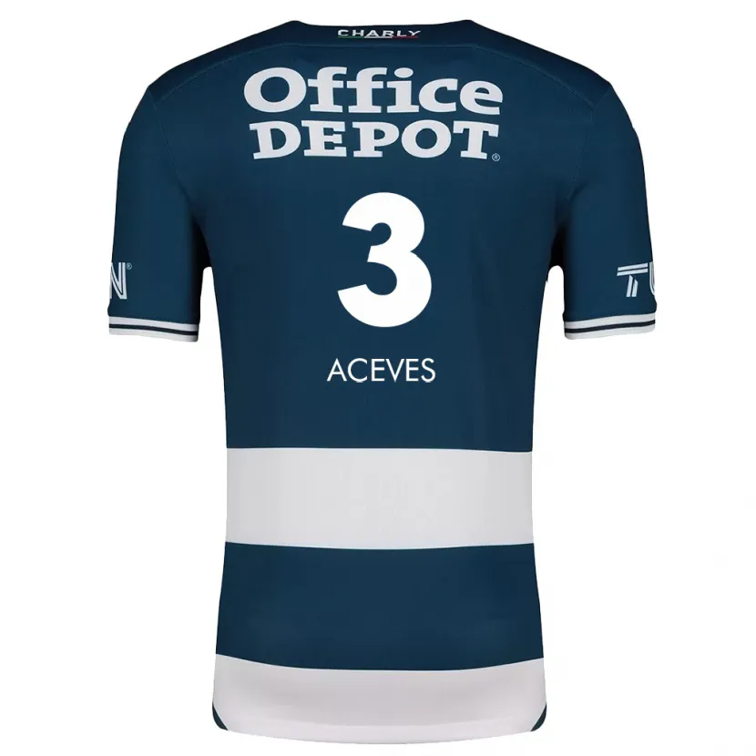 Danxen Donna Maglia Alonso Aceves #3 Blu Bianco Kit Gara Home 2024/25 Maglietta