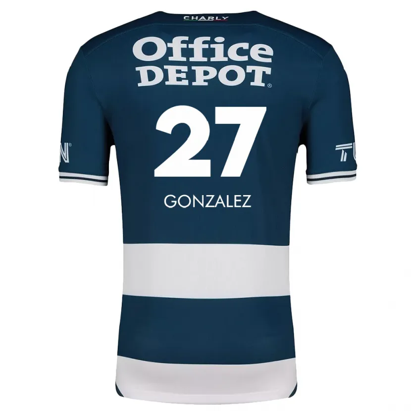 Danxen Donna Maglia Owen González #27 Blu Bianco Kit Gara Home 2024/25 Maglietta