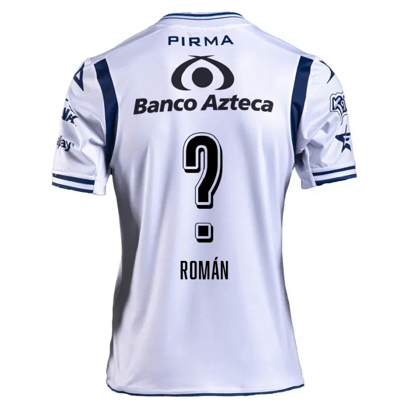 Danxen Donna Maglia Santiago Román #0 Bianco Blu Navy Kit Gara Home 2024/25 Maglietta