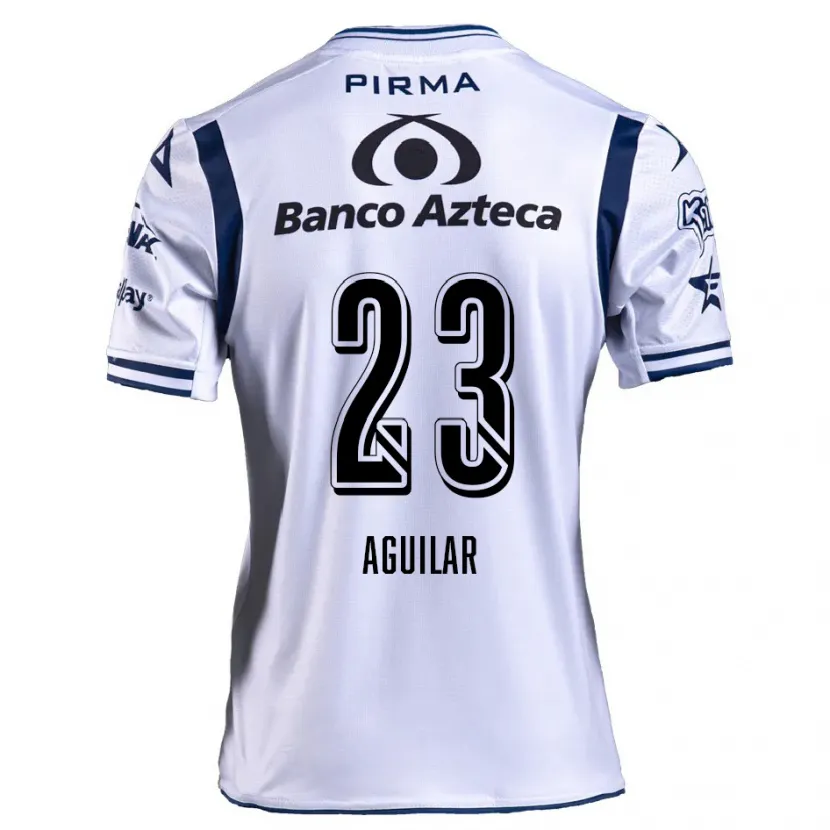 Danxen Donna Maglia Daniel Aguilar #23 Bianco Blu Navy Kit Gara Home 2024/25 Maglietta