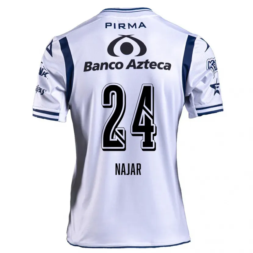 Danxen Donna Maglia Ivonne Najar #24 Bianco Blu Navy Kit Gara Home 2024/25 Maglietta