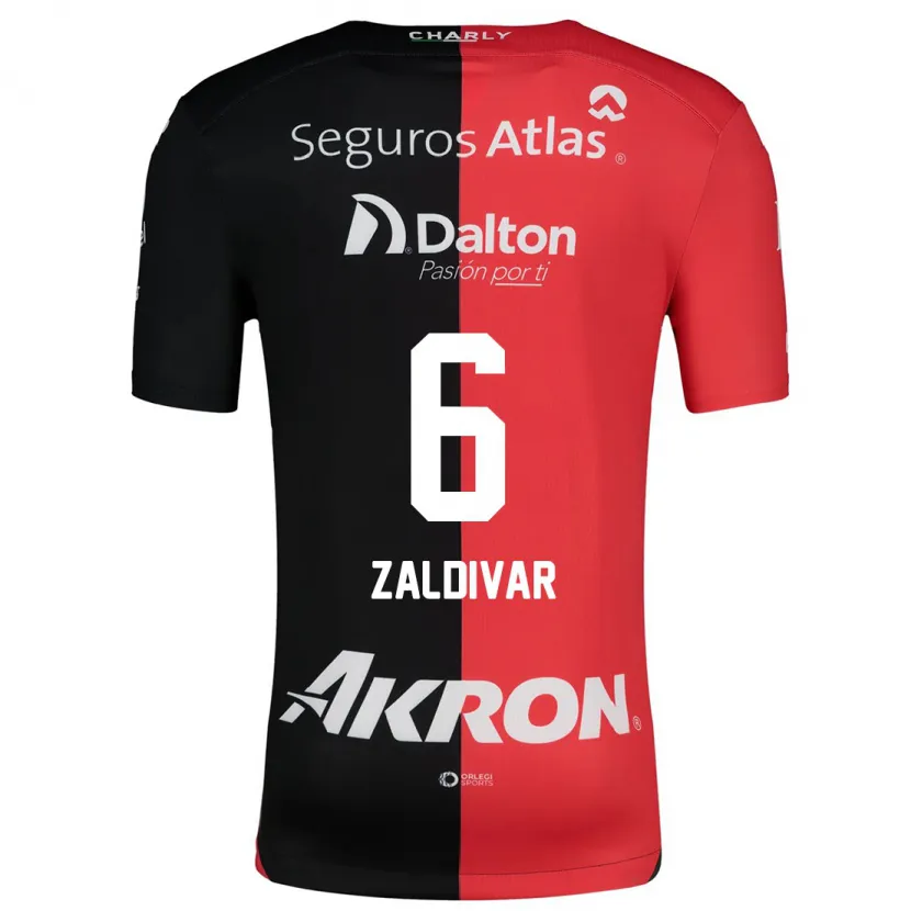 Danxen Donna Maglia Édgar Zaldívar #6 Rosso Nero Kit Gara Home 2024/25 Maglietta