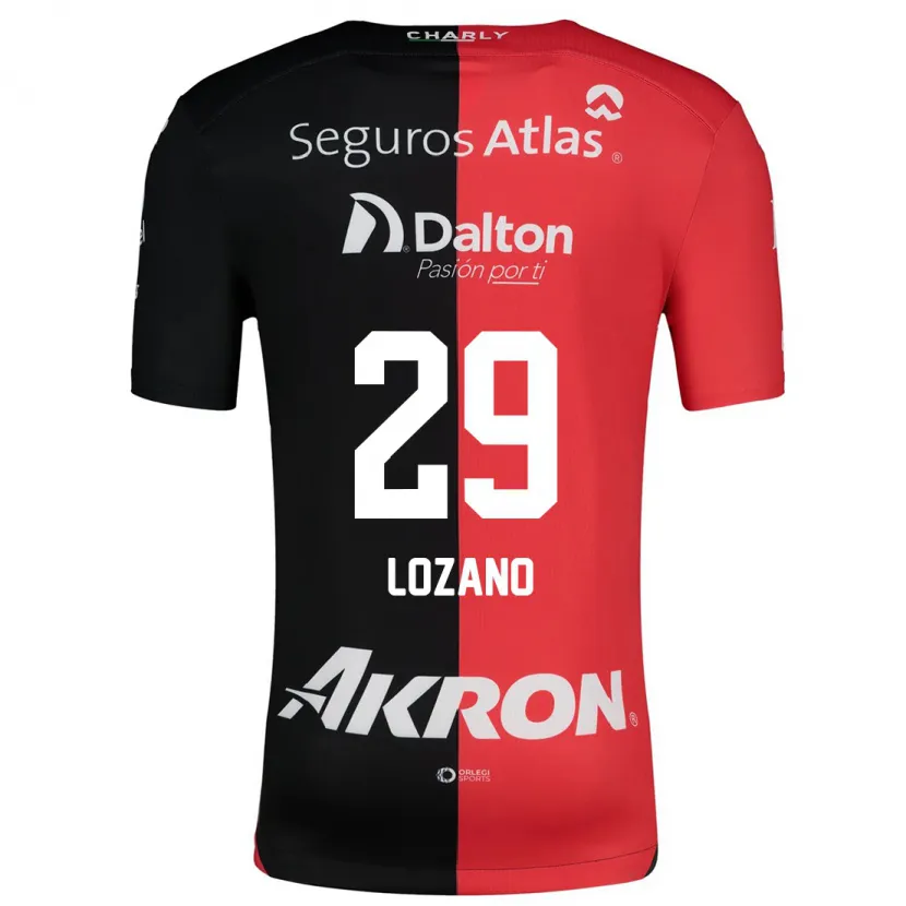 Danxen Donna Maglia Brian Lozano #29 Rosso Nero Kit Gara Home 2024/25 Maglietta