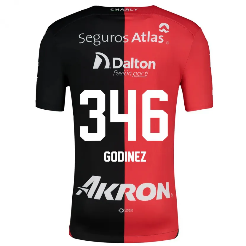 Danxen Donna Maglia Olmo Godínez #346 Rosso Nero Kit Gara Home 2024/25 Maglietta