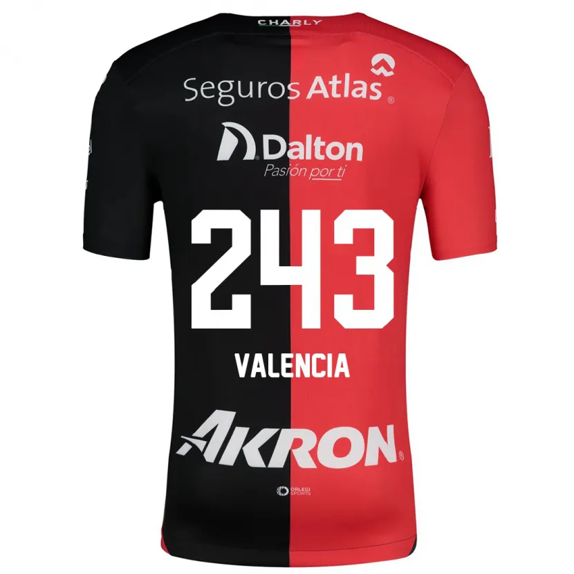 Danxen Donna Maglia Luis Valencia #243 Rosso Nero Kit Gara Home 2024/25 Maglietta