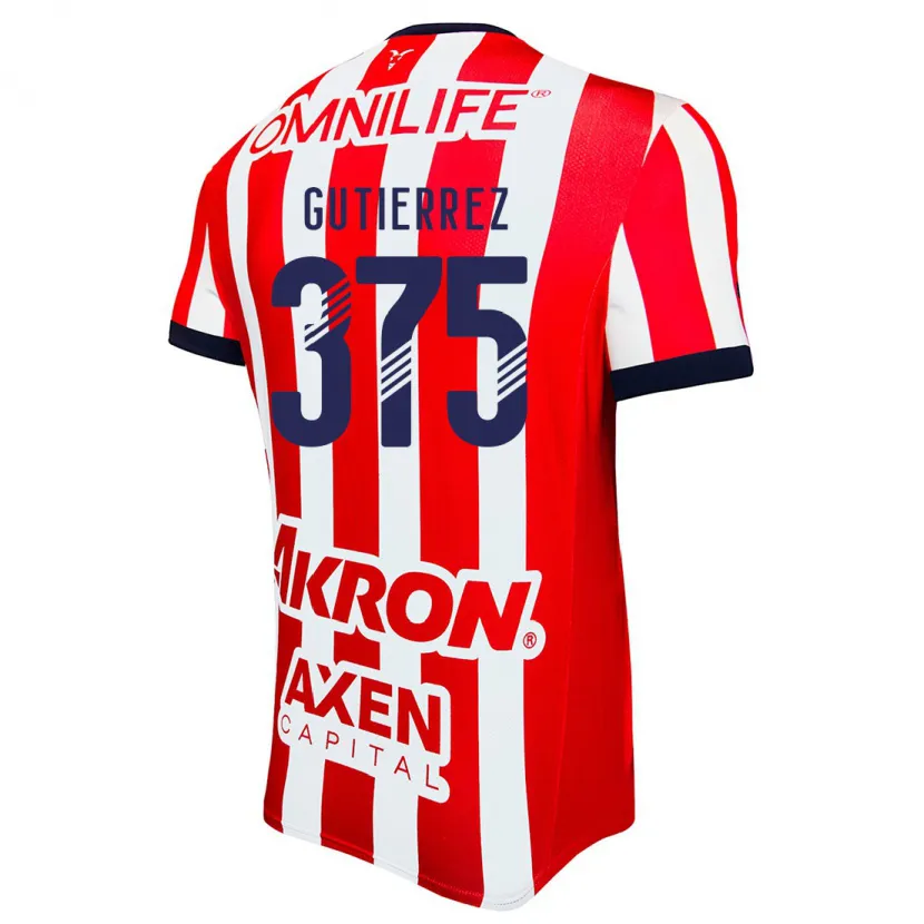 Danxen Donna Maglia Gerson Gutiérrez #375 Rosso Bianco Blu Kit Gara Home 2024/25 Maglietta