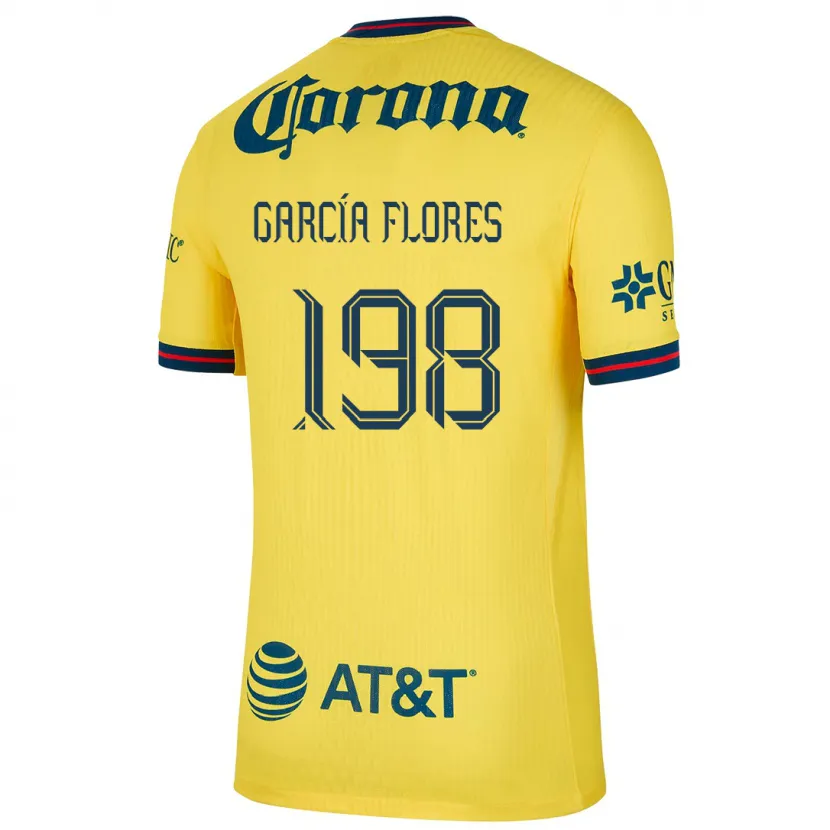Danxen Donna Maglia Francisco García Flores #198 Giallo Blu Kit Gara Home 2024/25 Maglietta