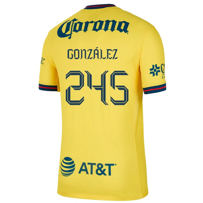 Danxen Donna Maglia Enrique González #245 Giallo Blu Kit Gara Home 2024/25 Maglietta