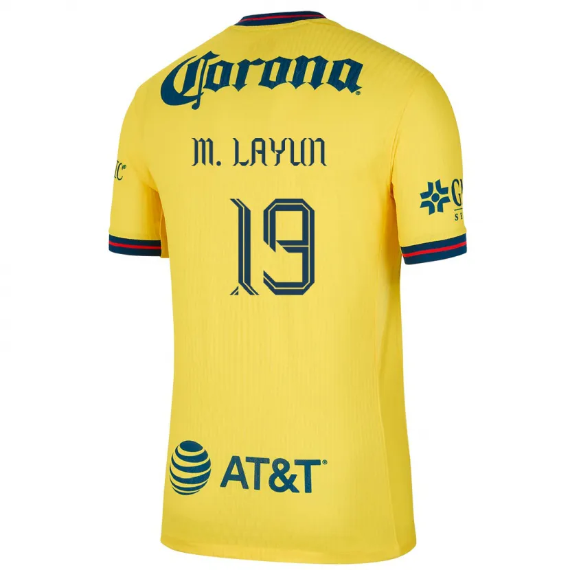 Danxen Donna Maglia Miguel Layún #19 Giallo Blu Kit Gara Home 2024/25 Maglietta