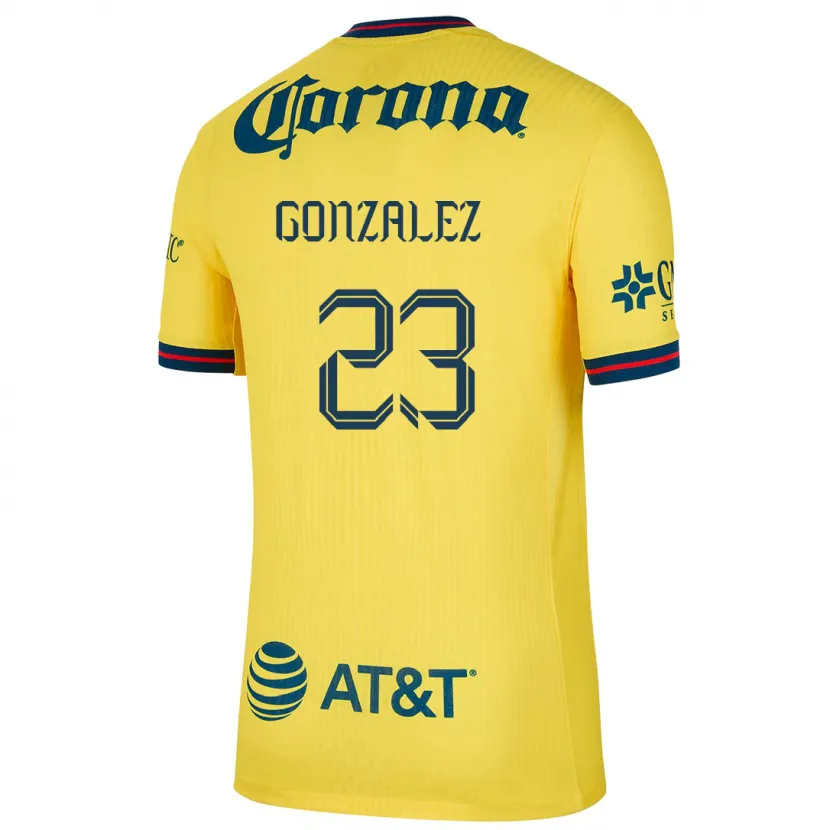 Danxen Donna Maglia Itzel Gonzalez #23 Giallo Blu Kit Gara Home 2024/25 Maglietta