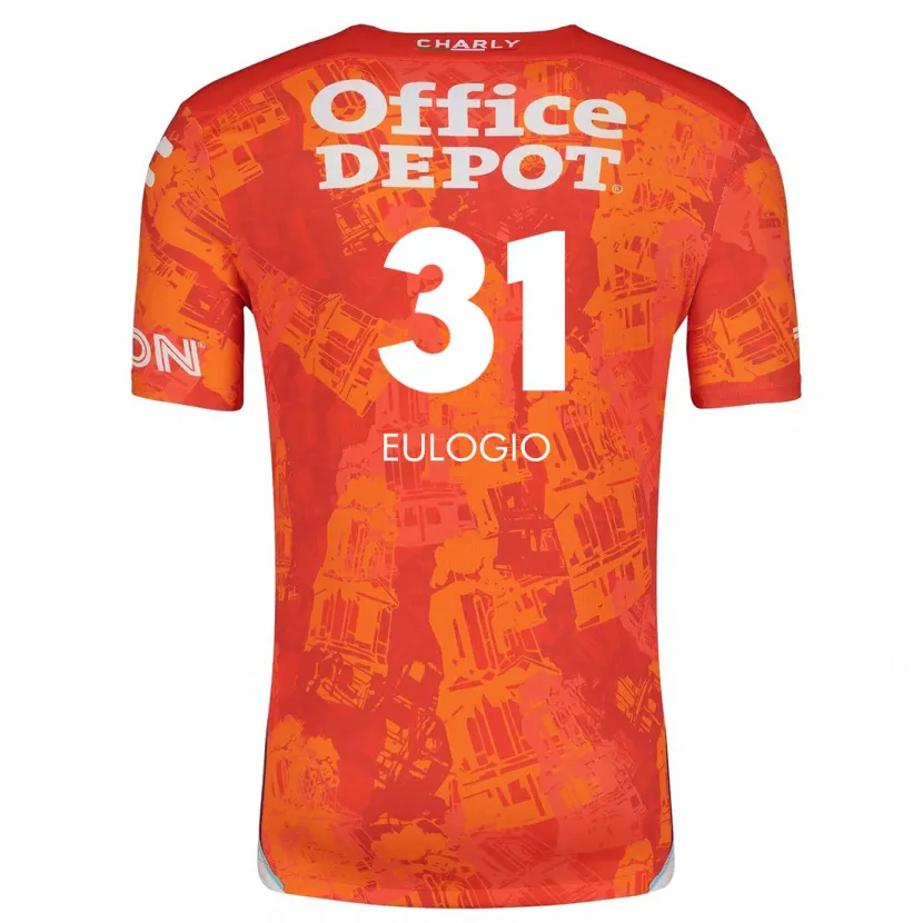 Danxen Donna Maglia José Eulogio #31 Arancione Bianco Kit Gara Away 2024/25 Maglietta