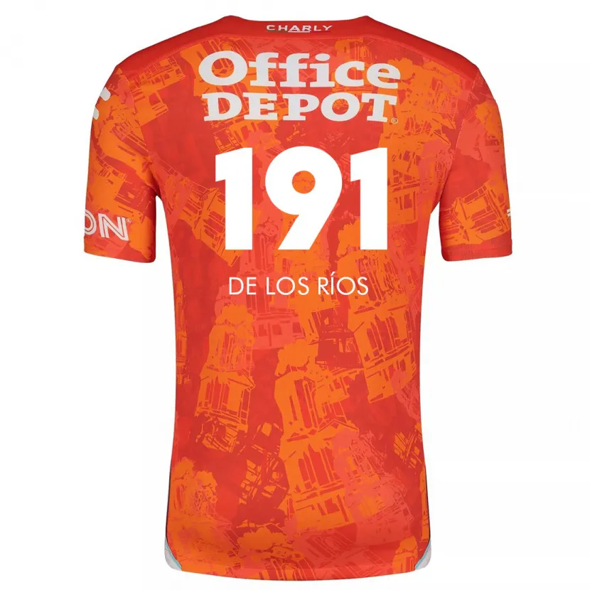 Danxen Donna Maglia Sergio De Los Ríos #191 Arancione Bianco Kit Gara Away 2024/25 Maglietta
