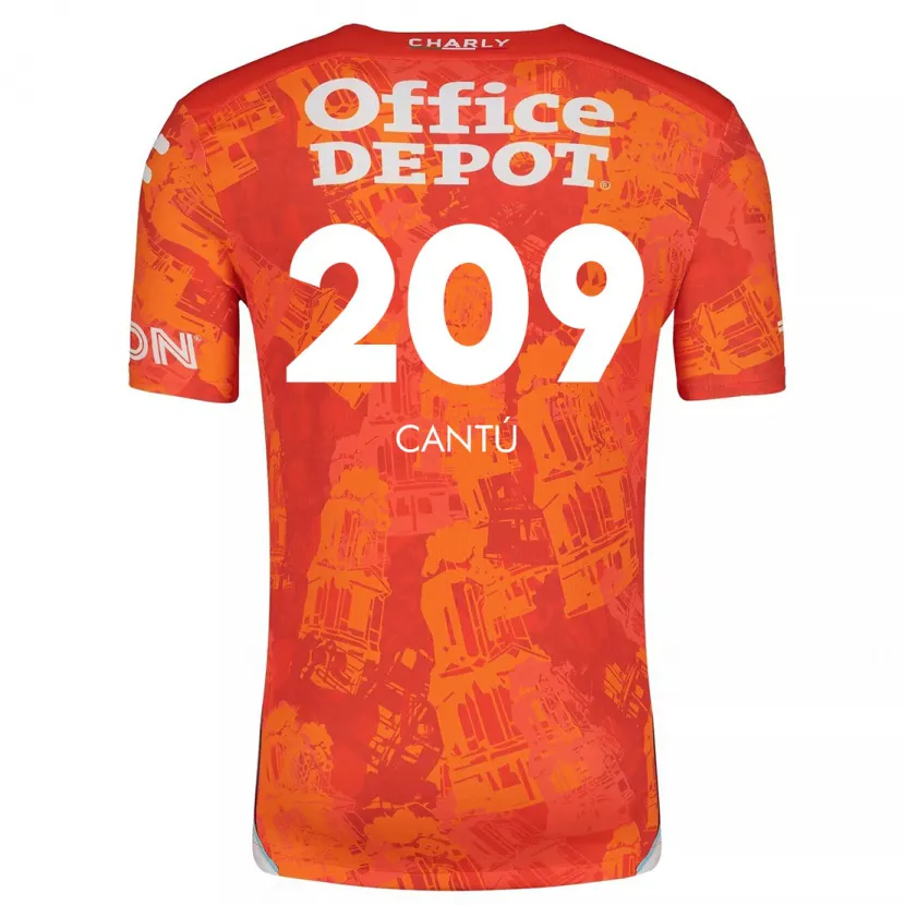 Danxen Donna Maglia Juan Cantú #209 Arancione Bianco Kit Gara Away 2024/25 Maglietta