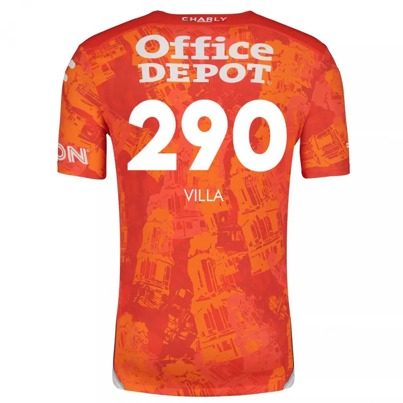 Danxen Donna Maglia Adrián Villa #290 Arancione Bianco Kit Gara Away 2024/25 Maglietta