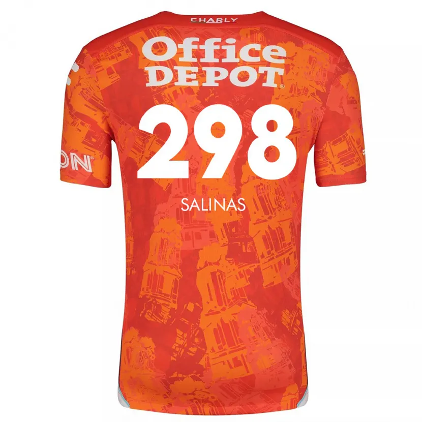 Danxen Donna Maglia Jesús Salinas #298 Arancione Bianco Kit Gara Away 2024/25 Maglietta