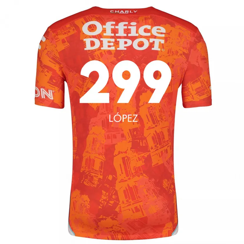 Danxen Donna Maglia Santiago López #299 Arancione Bianco Kit Gara Away 2024/25 Maglietta
