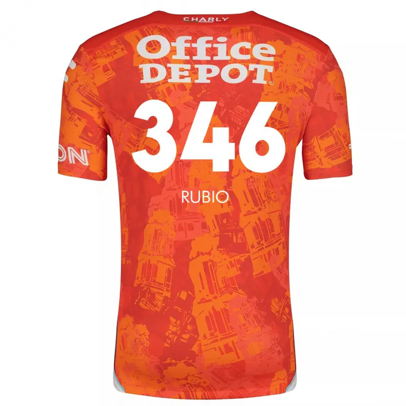Danxen Donna Maglia Mateo Rubio #346 Arancione Bianco Kit Gara Away 2024/25 Maglietta