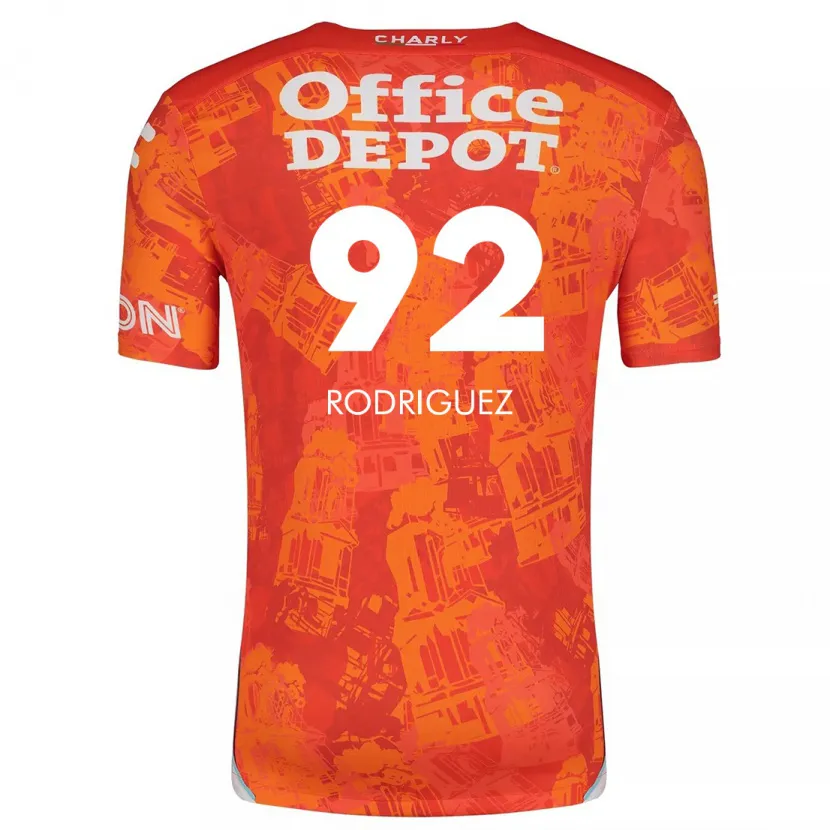 Danxen Donna Maglia Sergio Rodríguez #92 Arancione Bianco Kit Gara Away 2024/25 Maglietta