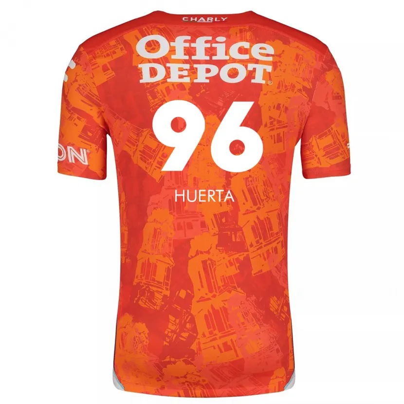 Danxen Donna Maglia Edwin Huerta #96 Arancione Bianco Kit Gara Away 2024/25 Maglietta